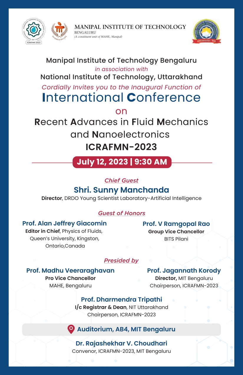 International Conference on Recent Advances in Fluid Mechanics and Nanoelectronics 
