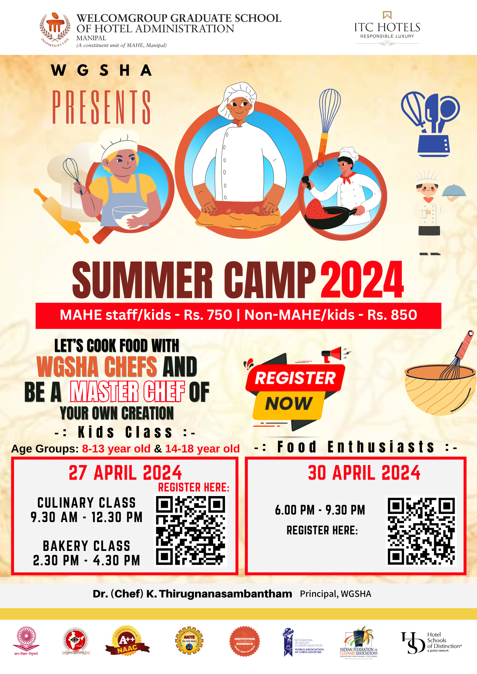 Summer Classes 2024 for kids and food enthusiasts at WGSHA