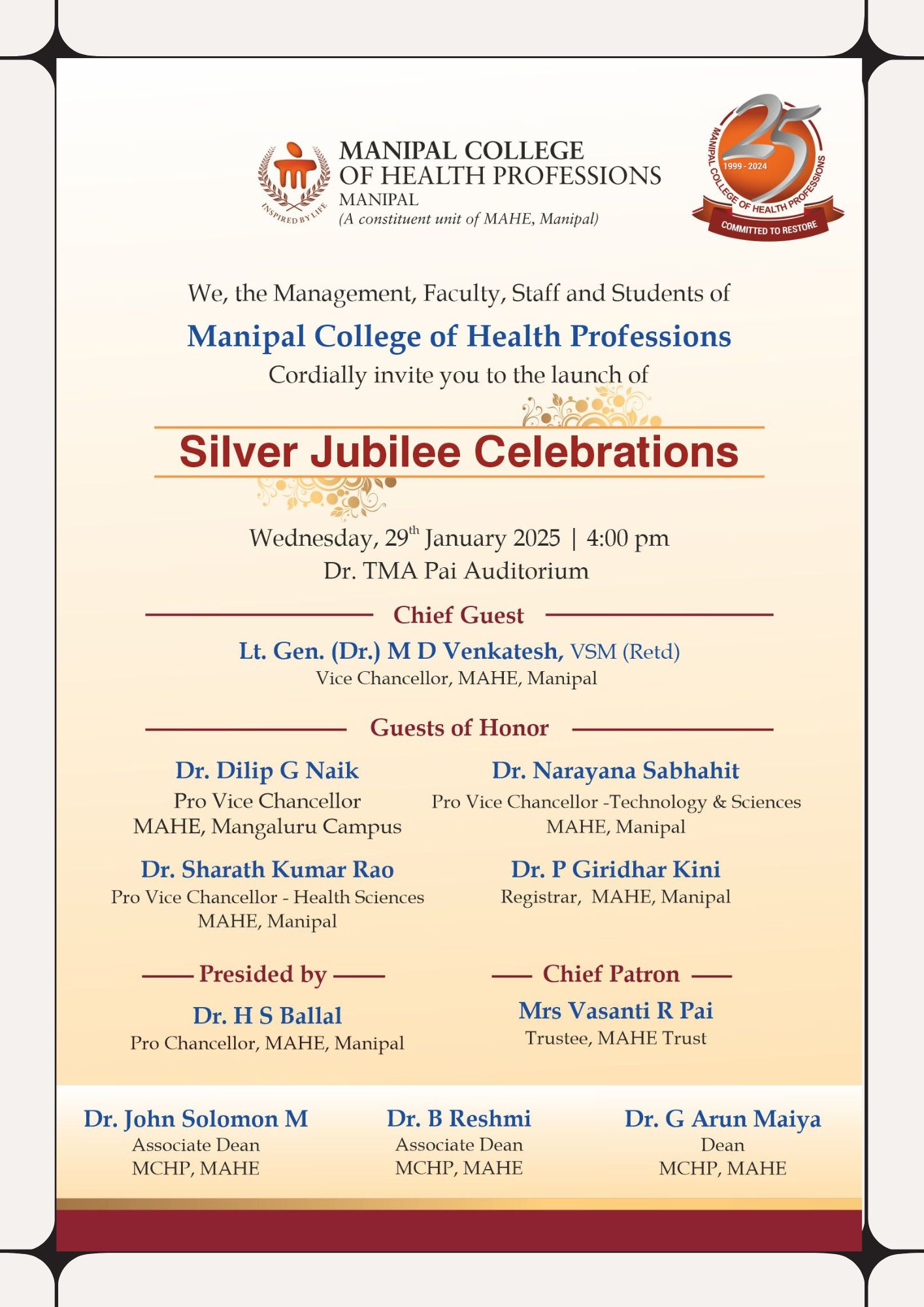 MCHP - Silver Jubilee Celebrations