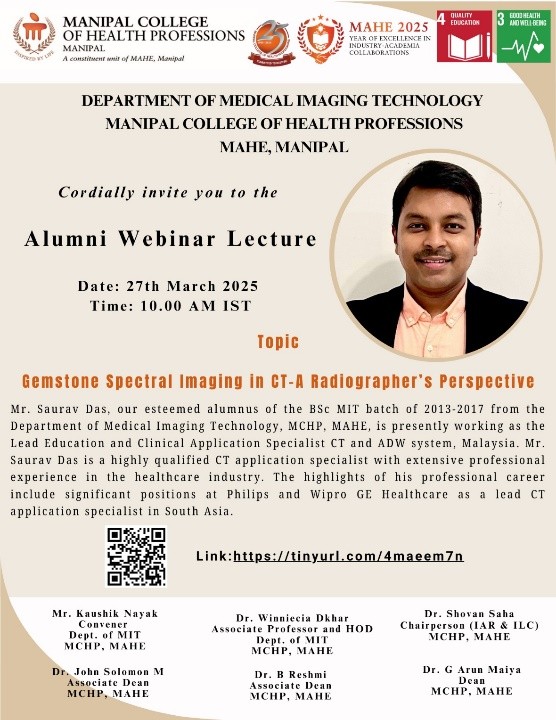 Alumni Webinar Lecture by Department of Medical Imaging Technology, MCHP