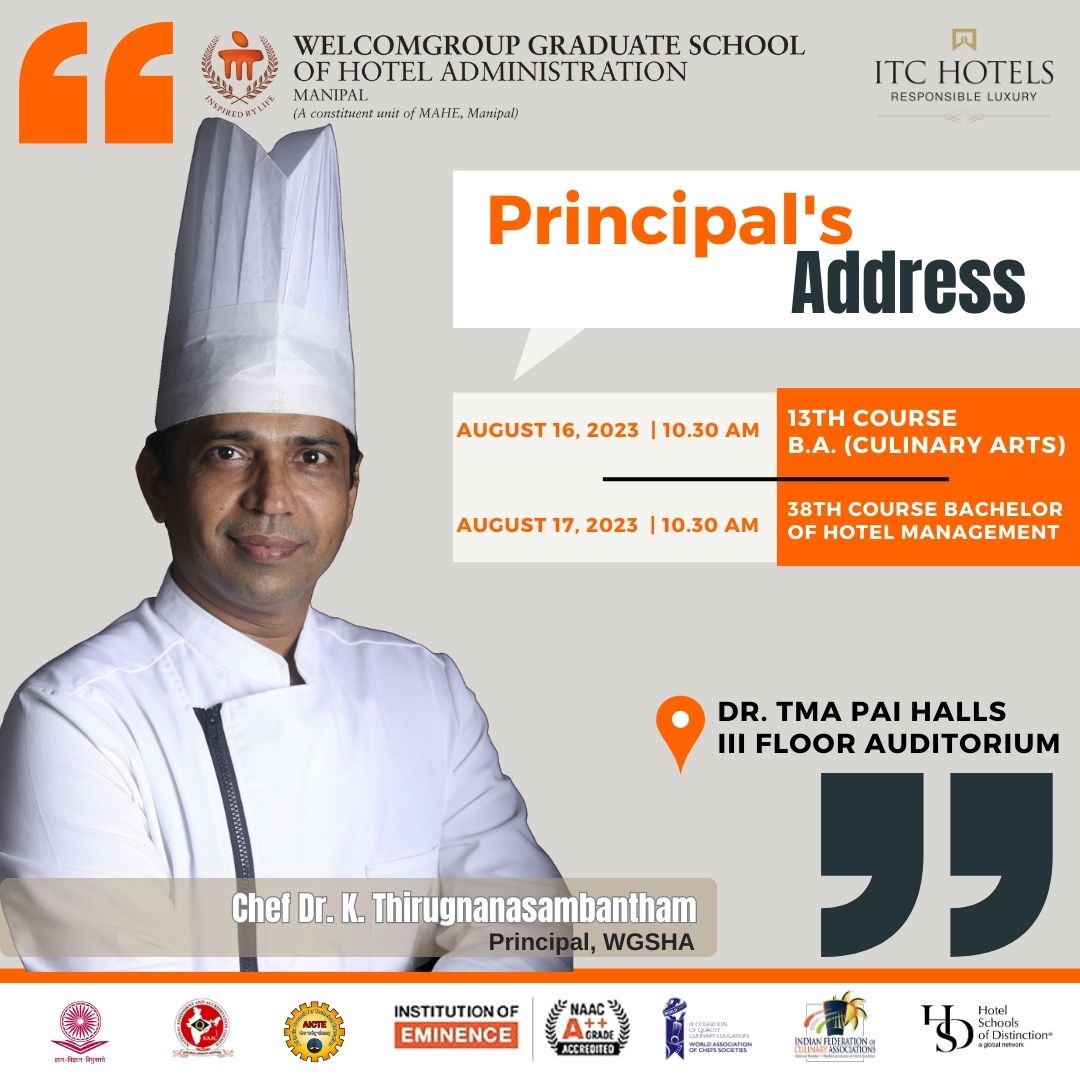 Principal's Address to the new Batch of BHM and BA Culinary Arts